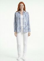 Neden Tekstil Kadın Çizgili Uzun Kollu Slim Fit Gömlek