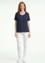 Kadın Lacivert Basic Yuvarlak Yaka Kısa Kollu T-Shirt