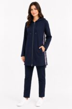 Kadın Kapüşonlu Lacivert Rahat Sweatshirt