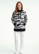 Desenli Kapüşonlu Kadın Sweatshirt