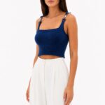 Mavi Aura Askılı Crop Bluz