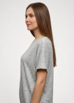Neden Tekstil Kadın Relaxed Fit Gri Kısa Kollu T-shirt - Görsel 3