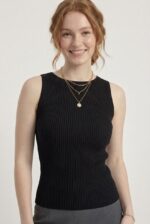 Neden Tekstil Kadın Fitilli Triko Atlet Slim Fit Yazlık Kolsuz Bluz