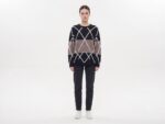 Kadın Oversize Triko Kazak - Modern Geometrik Desen