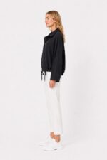 Kadın Oversize Siyah Spor Hırka - Görsel 3