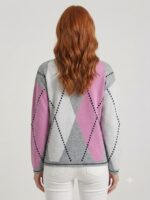 Neden Tekstil Kadın Triko Geometrik Desenli Oversize Kazak - Görsel 2