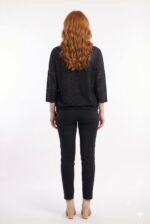 Neden Tekstil Kadın Oversize Siyah Triko Detaylı Bluz - Görsel 2