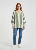 Neden Tekstil Kadın Oversize V Yaka Triko Bluz
