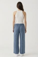 Kadın Fitilli Halter Yaka Crop Bluz - Görsel 3