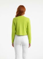 Neden Tekstil Kadın Crop Fit Açık Yeşil Uzun Kollu Hırka - Görsel 2
