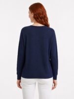 Neden Tekstil Kadın Lacivert Relaxed Fit Triko Detaylı Uzun Kollu Bluz - Görsel 2