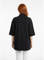 Neden Tekstil Kadın Siyah Yarım Balıkçı Yaka Yarım Kol T-Shirt - Görsel 2