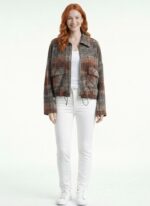 Neden Tekstil Kadın Oversize Kareli Kısa Ceket