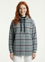 Neden Tekstil Kadın Ekose Desenli Kapüşonlu Sweatshirt