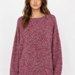 Kadın Pembe Triko Oversize Kazak