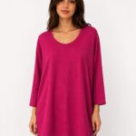 Kadın Relaxed Fit Uzun Kollu Regular Boy Viskoz Bluz
