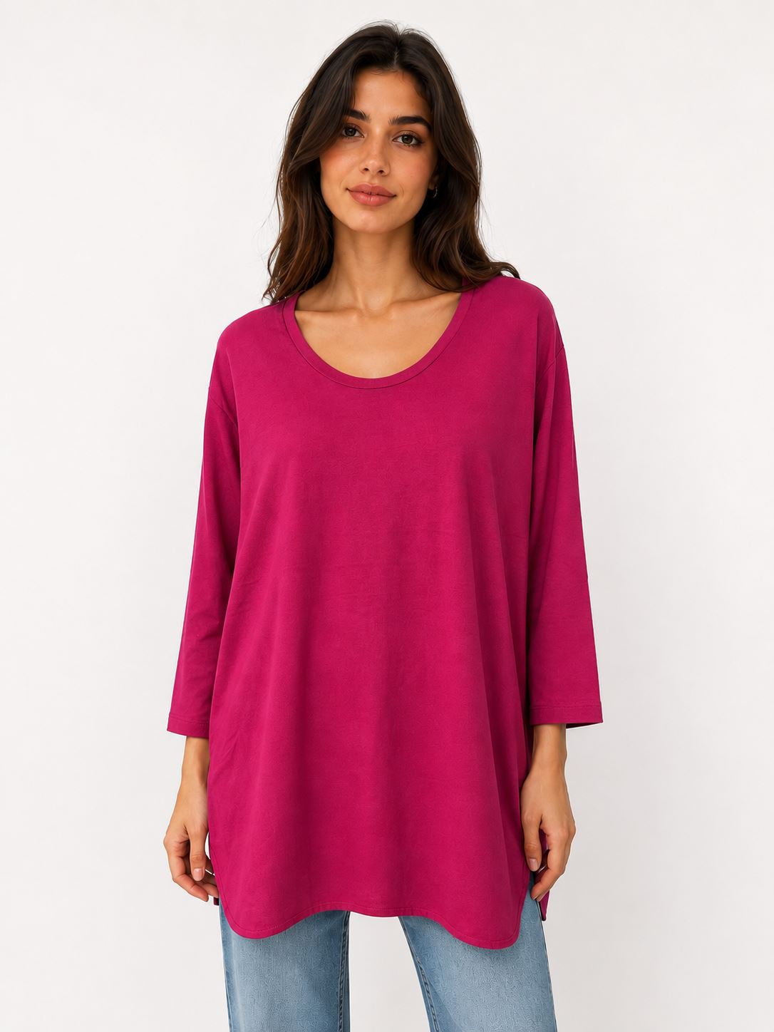 cbd033cd-1309-4d2e-89b4-a54fc225a9c2.jpg Kadın Relaxed Fit Uzun Kollu Regular Boy Viskoz Bluz - Görsel 1