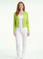 Neden Tekstil Kadın Crop Fit Açık Yeşil Uzun Kollu Hırka