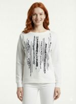 Neden Tekstil Kadın Beyaz Baskılı Regular Sweatshirt