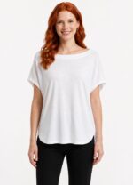 Neden Tekstil Kadın Relaxed Fit Beyaz Basic T-Shirt