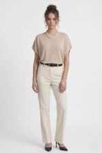 Kadın Basic Relaxed Keten Bluz - Görsel 2
