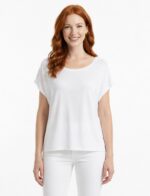 Neden Tekstil Kadın Beyaz Basic Yuvarlak Yaka T-Shirt