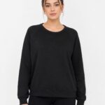 Siyah Rahat Kesim Kadın Sweatshirt
