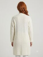 Kadın Rahat Fit Beyaz Triko Hırka - Görsel 2