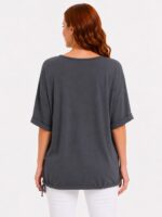 Kadın Oversize Gri T-Shirt - Görsel 2