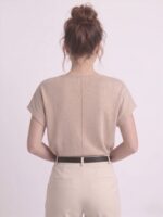Kadın Basic Relaxed Keten Bluz - Görsel 3