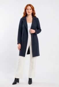 Neden Tekstil Kadın Slim Fit Lacivert Rahat Kesim Ceket