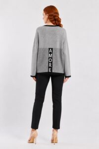 Neden Tekstil Kadın Basic Triko Kazak - Oversize Kesim - Görsel 2