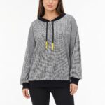 Neden Tekstil Kadın Oversize Siyah Kayık Yaka Sweatshirt
