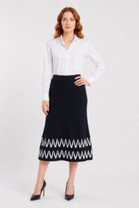 Neden Tekstil Kadın Midi Triko Etek - Trend Desenli