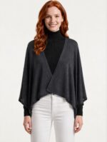 Neden Tekstil Kadın Siyah Relaxed Fit Triko Hırka