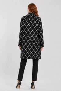 Neden Tekstil Kadın Siyah Beyaz Ekose Desenli Blazer Ceket - Görsel 2