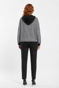 Neden Tekstil Kadın Ekoseli Kapüşonlu Rahat Kalıp Sweatshirt - Görsel 2