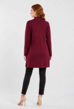 Neden Tekstil Bordo Uzun Triko Kadın Tunik Bluz - Görsel 2