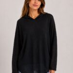 Neden Tekstil Kadın Kapüşonlu Siyah Regular Fit Sweatshirt
