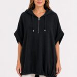 Neden Tekstil Kadın Kapüşonlu Oversize Siyah Sweatshirt