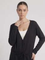 Neden Tekstil Premium Sim Dokulu Bağcık Detaylı Kadın Triko Elegant Hırka - Görsel 4