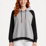 Neden Tekstil Kadın Kapüşonlu Siyah Gri Sweatshirt