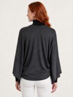 Neden Tekstil Kadın Siyah Relaxed Fit Triko Hırka - Görsel 2