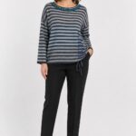 Neden Tekstil Kadın Çizgili Oversize Triko Kazak