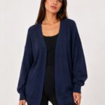 Neden Tekstil Kadın Oversize Triko V Yaka Lacivert Hırka