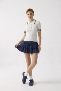 Neden Tekstil Kadın Polo Yaka Düğmeli Kısa Kollu Triko Bluz - Görsel 4