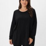 Neden Tekstil Siyah Oversize Basic Basic Bluz